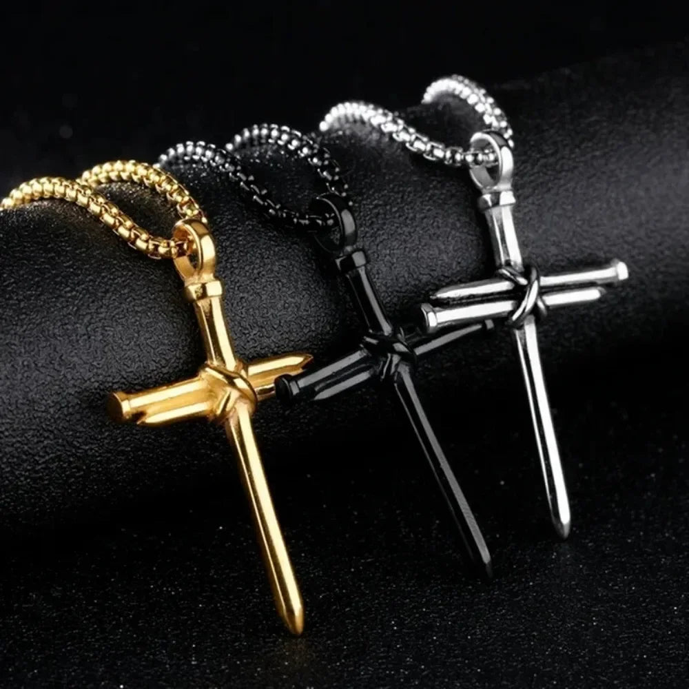 Three Nails Cross Necklace