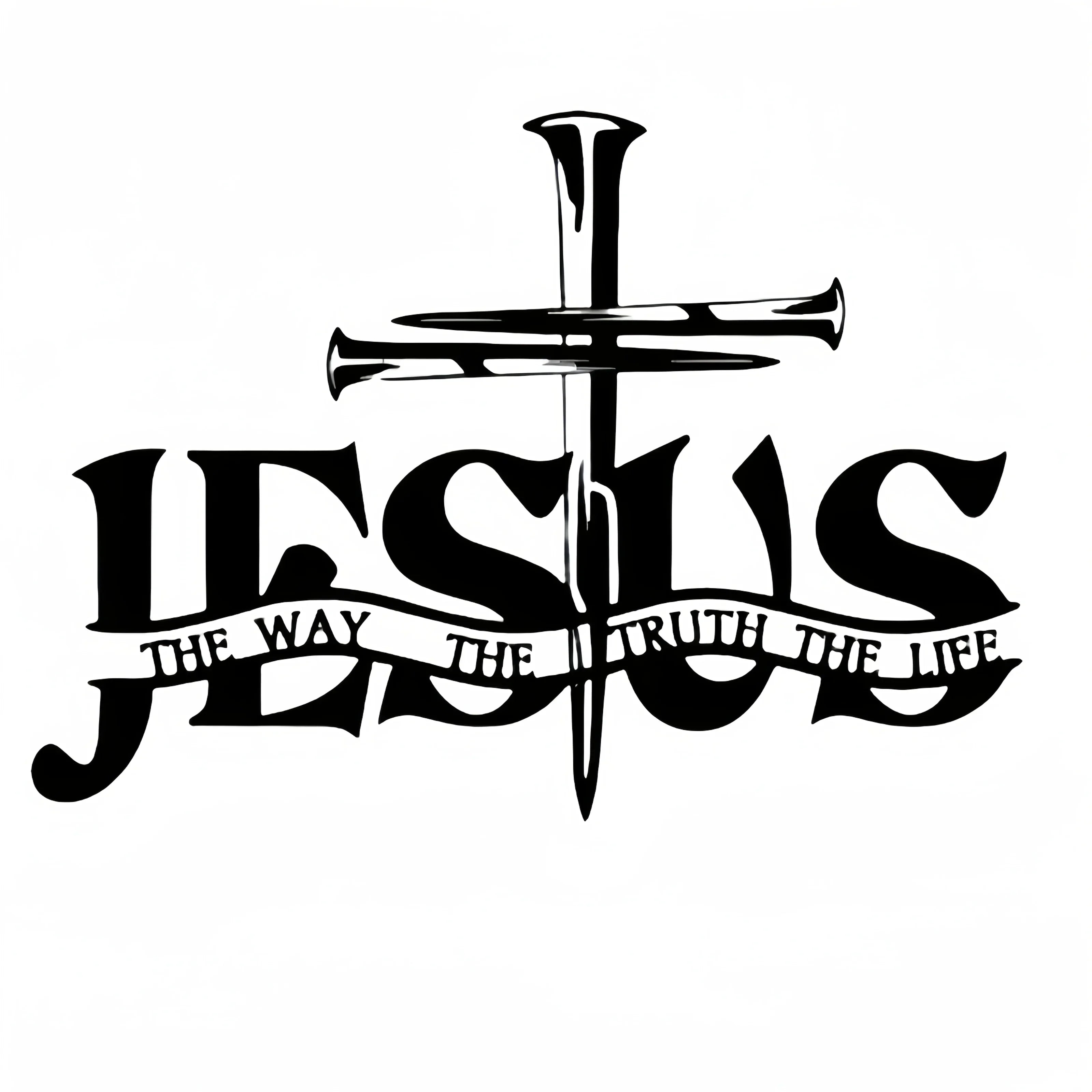 Jesus – The Way, The Truth, The Life Nail Cross Car Sticker