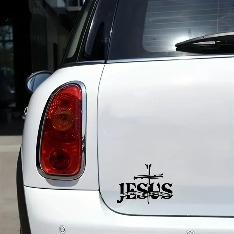 Jesus – The Way, The Truth, The Life Nail Cross Car Sticker