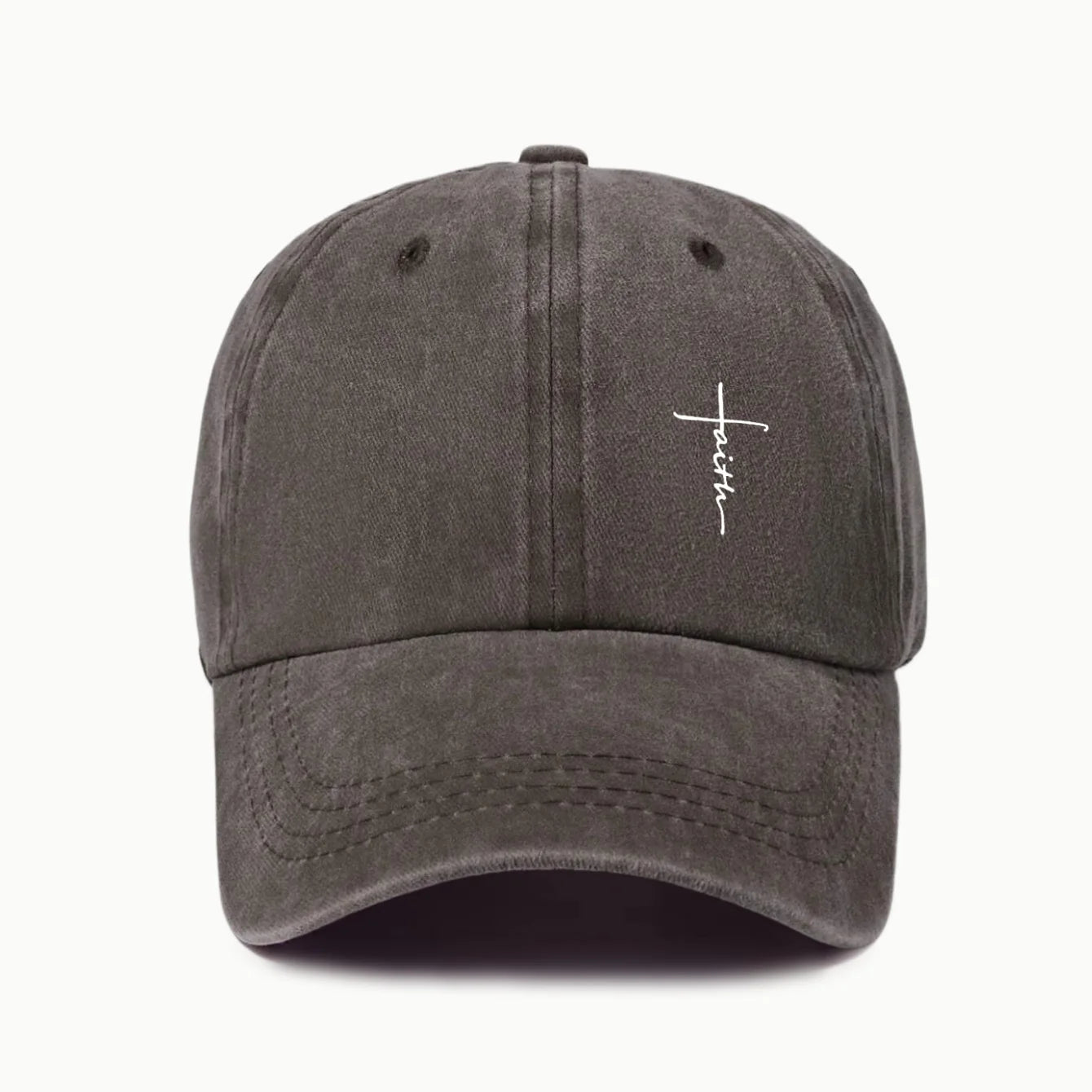 Faith Cross Suede Washed Dad Hat