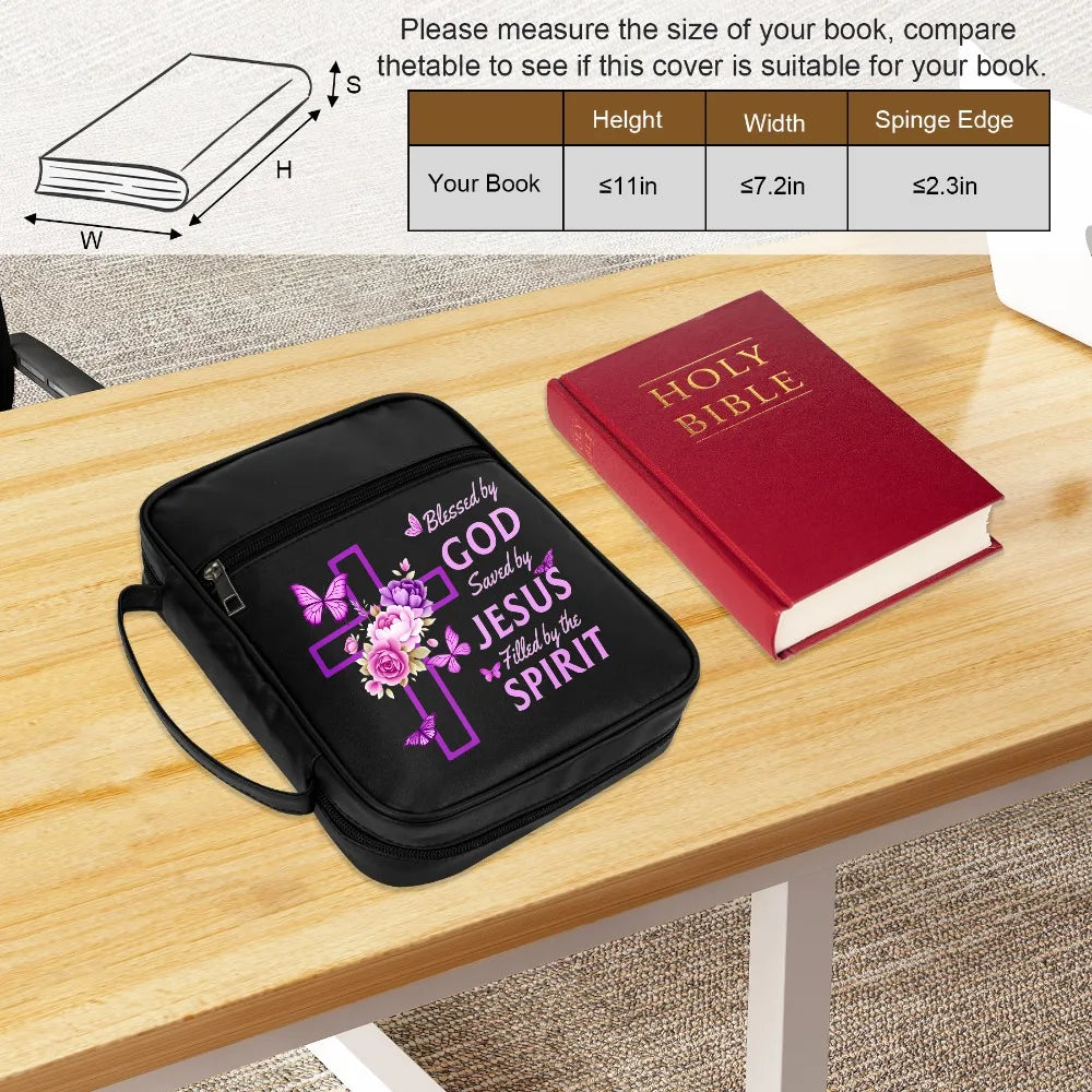 Pink Floral Cross Bible Case
