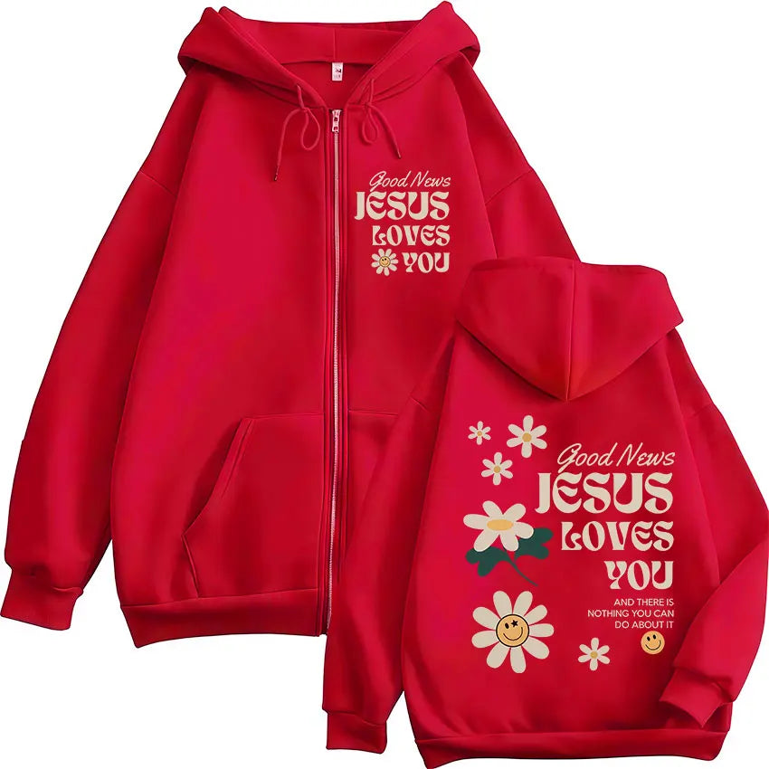 Good News Jesus Loves You Zip Hoodie Collection