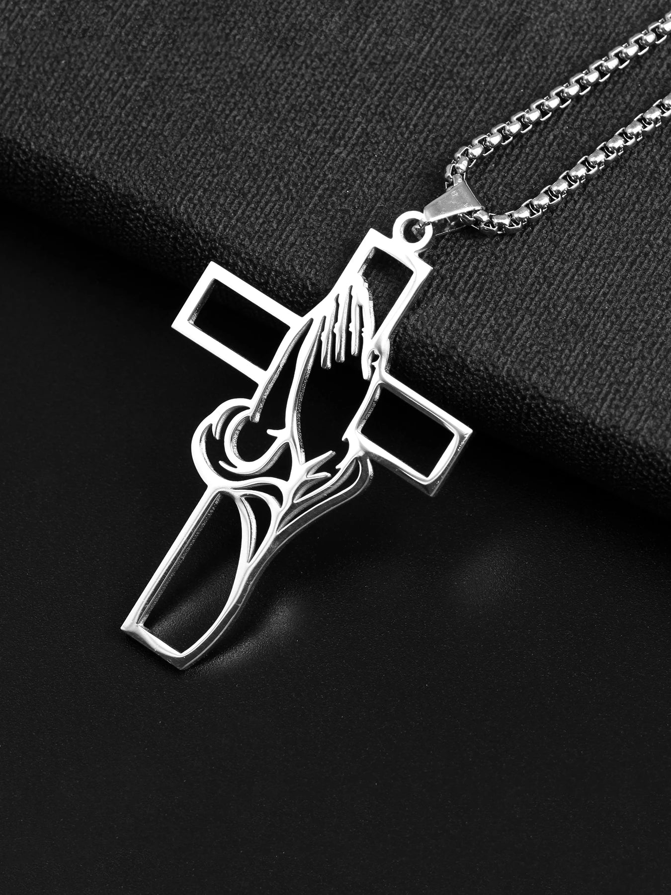 Praying Hands Cross Necklace