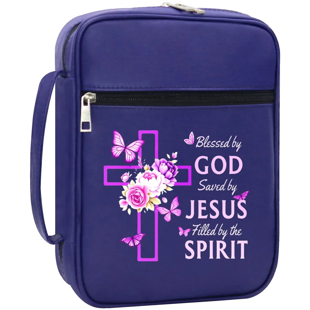 Pink Floral Cross Bible Case