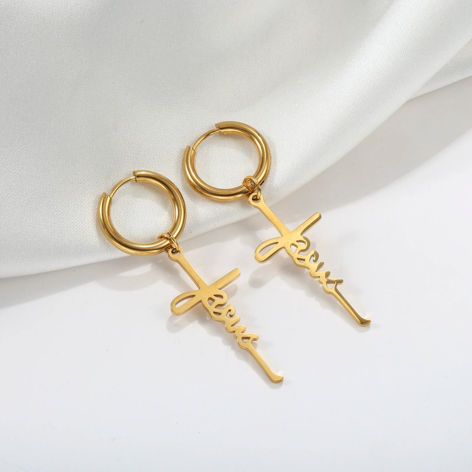 Elegant Jesus Cross Earrings