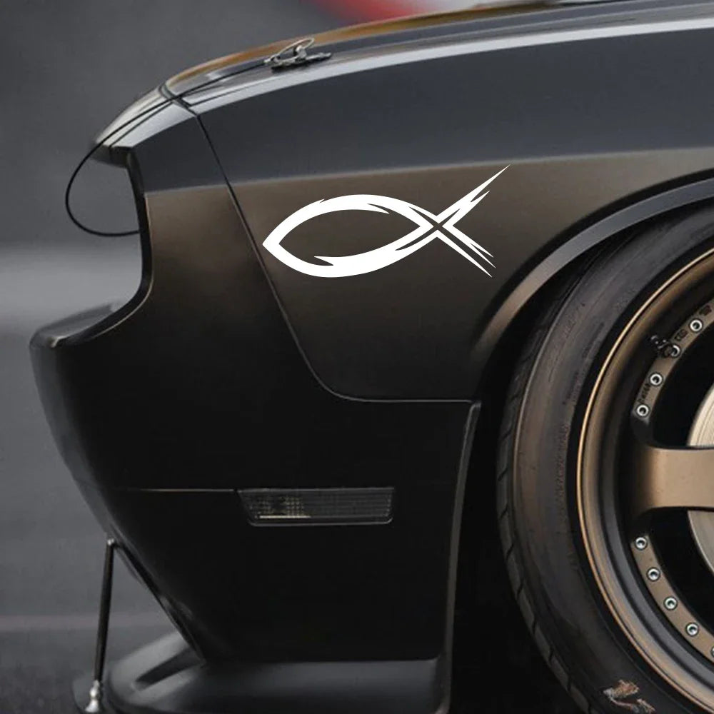 Tribal Ichthys Symbol Car Sticker