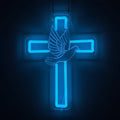 Dove and cross Neon sign
