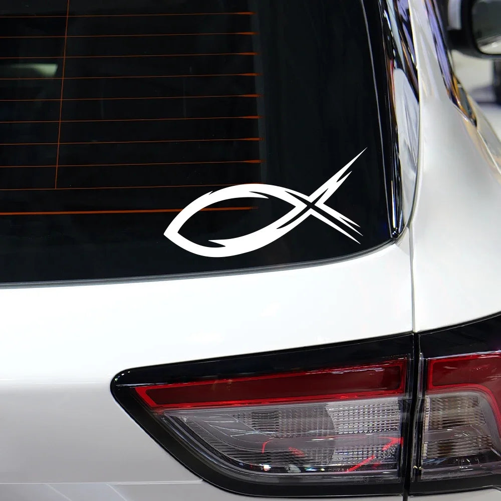 Tribal Ichthys Symbol Car Sticker