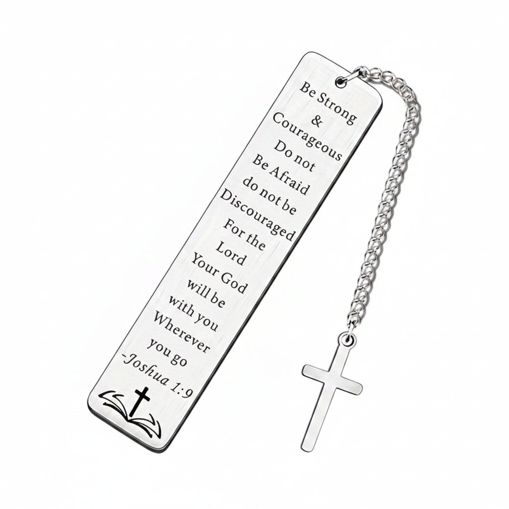Joshua 1:9 Stainless Steel Bookmark (Set of 2)