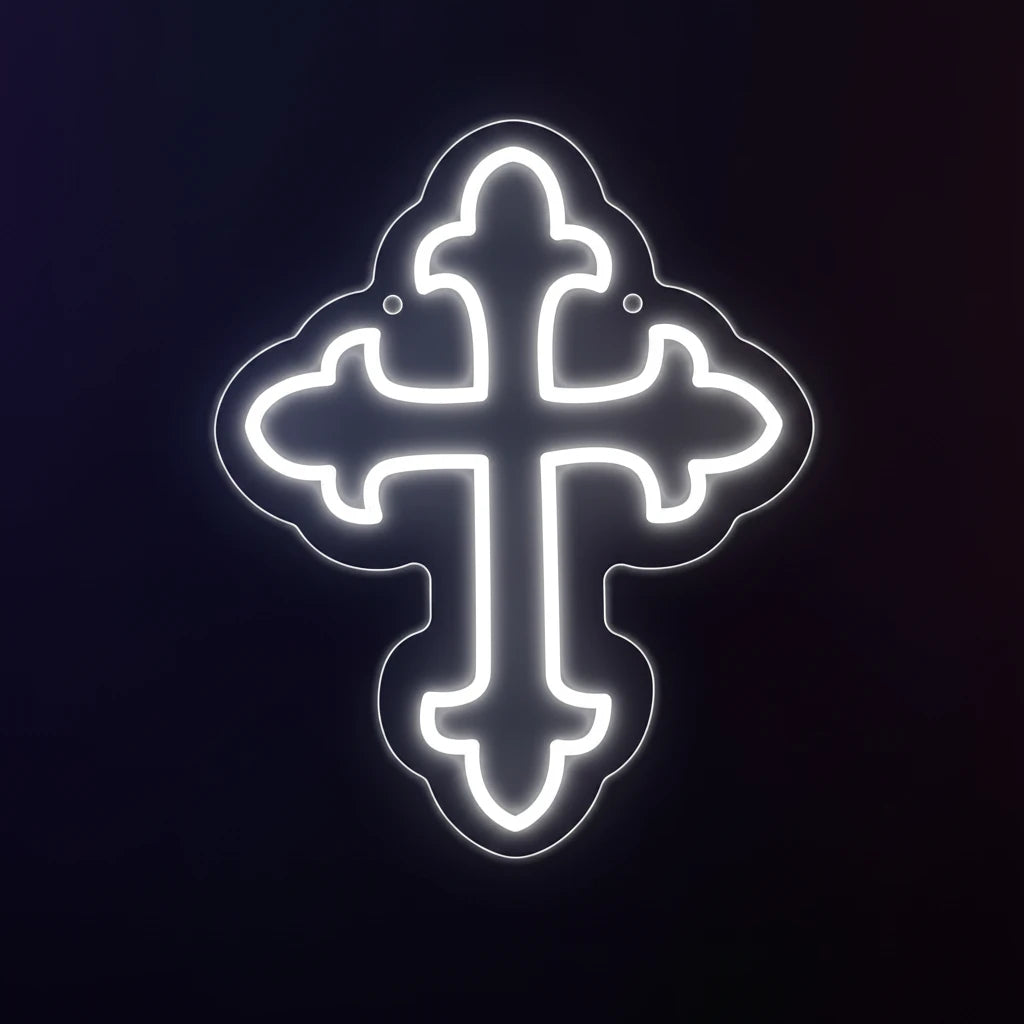 Ornate Cross Neon Sign