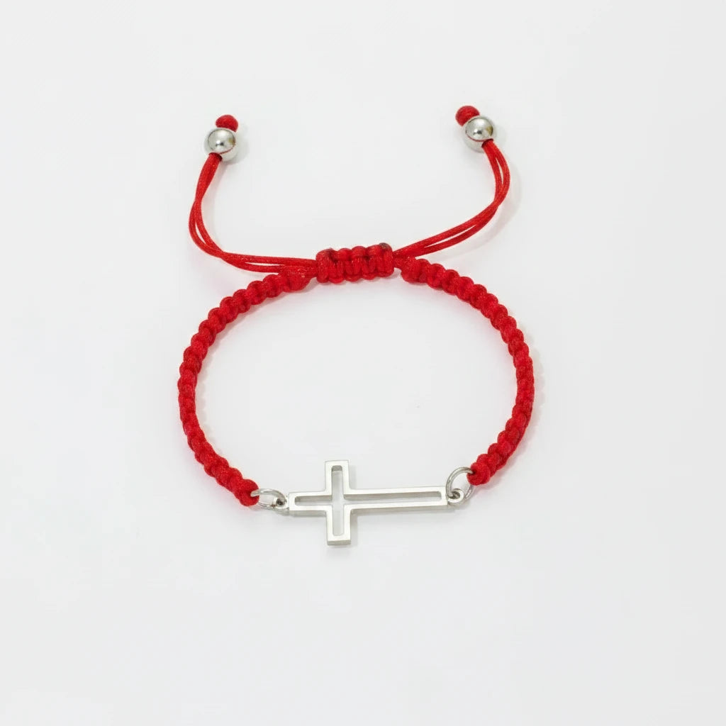 Hollow Cross Woven Rope Bracelet