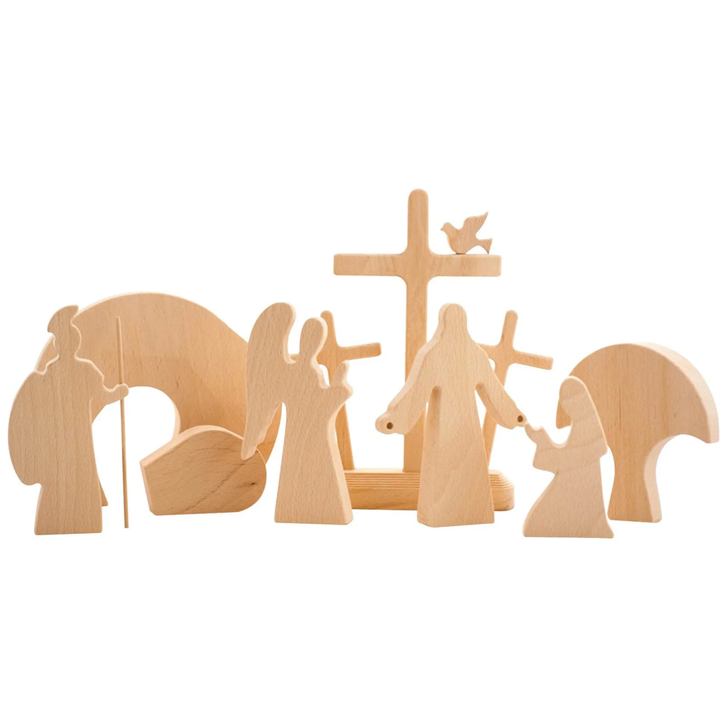 Wooden Resurrection Scene Set
