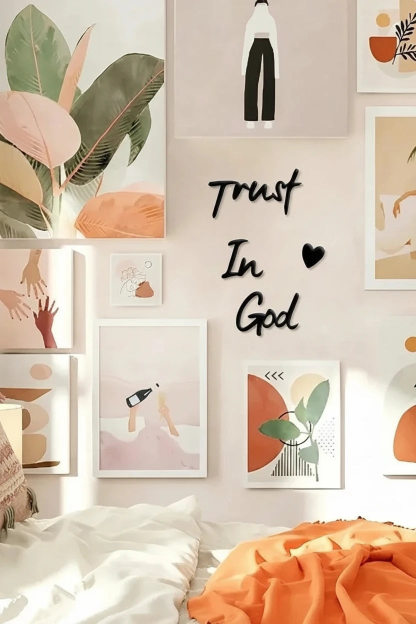 4-Piece Trust In God Metal Wall Decor