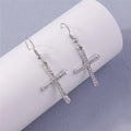 Crystal Cross Drop Earrings