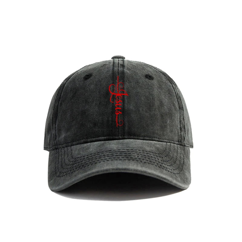 Elegant Jesus Cross Vintage Washed Cap