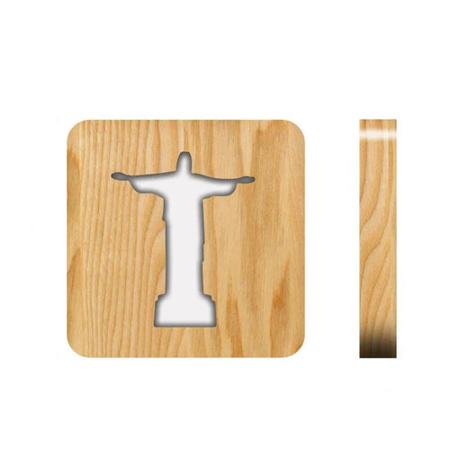 3D Christian Wood LED Night Lamp