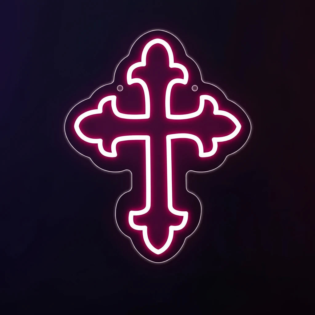 Ornate Cross Neon Sign