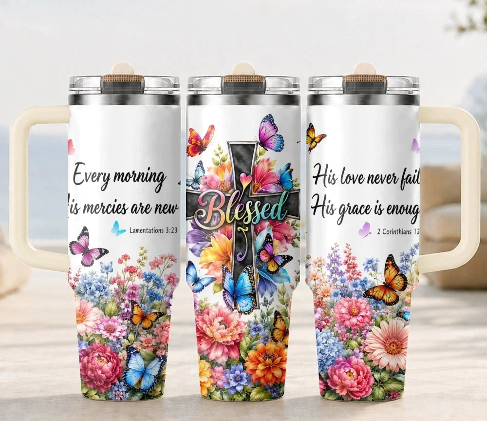 Floral Butterfly Insulated Tumbler Collection