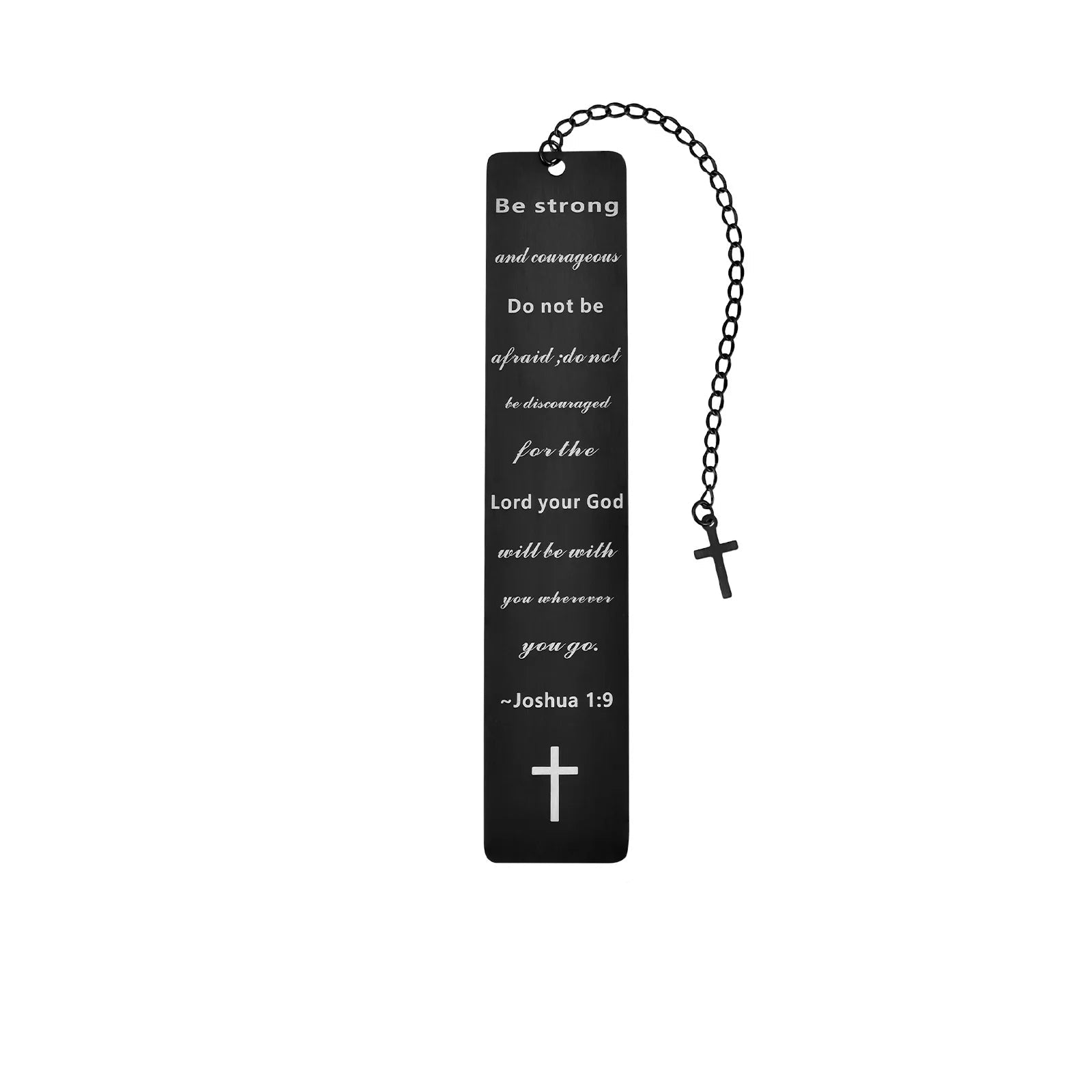 Black Stainless Steel Scripture Bookmark