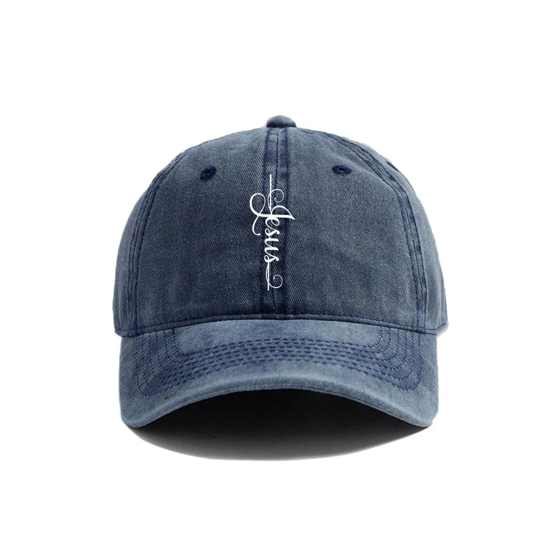 Elegant Jesus Cross Vintage Washed Cap