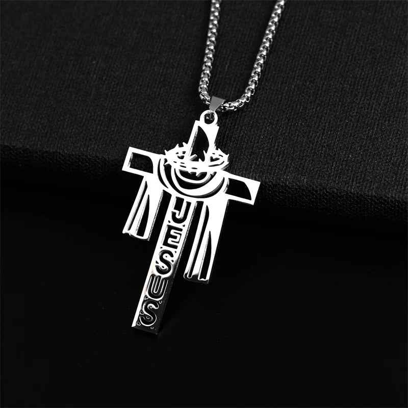 Crown of Thorns Jesus Cross Necklace