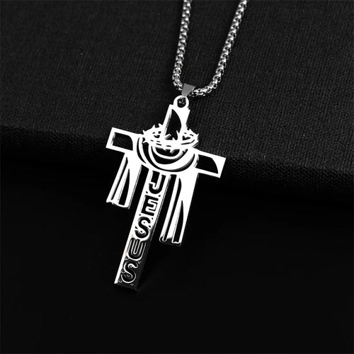 Crown of Thorns Jesus Cross Necklace