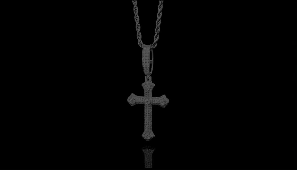 Iced Out Moissanite Cross Pendant Necklace