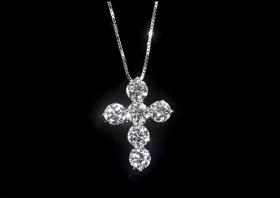 Bold Sterling Silver Cross Necklace